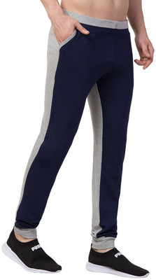 Bluecon Colorblock Men Blue Track Pants