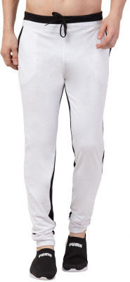 Bluecon Colorblock Men White Track Pants
