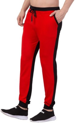 Bluecon Colorblock Men Red Track Pants