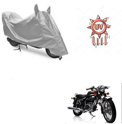 THE REAL ARV Waterproof Two Wheeler Cover for Royal Enfield(Electra Delux, Silver)