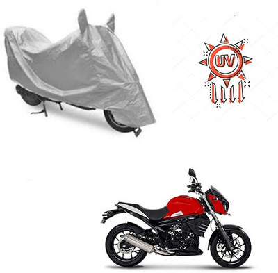 Atulit enterprises Waterproof Two Wheeler Cover for Mahindra(Mojo, Silver)