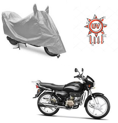saanvi Two Wheeler Cover for Hero(Splendor Plus, Silver)