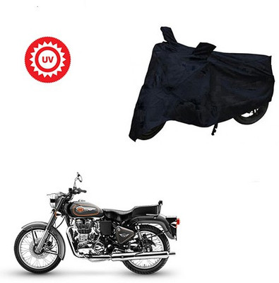 Atulit enterprises Two Wheeler Cover for Royal Enfield(Bullet 500, Black)