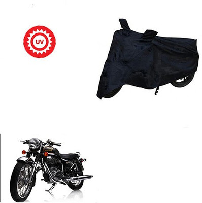 Atulit enterprises Two Wheeler Cover for Royal Enfield(Electra Delux, Black)