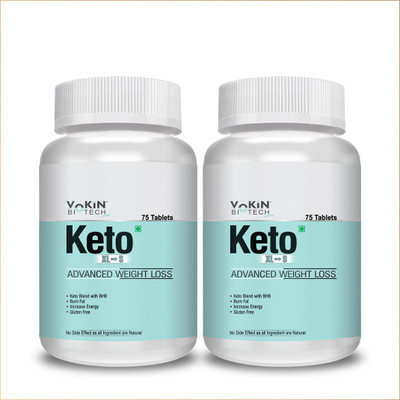Vokin Biotech Keto 75 Tablets Advanced Weight Loss Supplement XL to S Pack of 2(2 x 75 Tablets)
