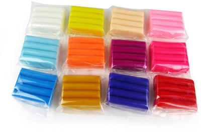 Vardhman Make N Bake Polymer Modelling Clay, 12 Colors, 300 GMS in Total Art Clay(300 g)