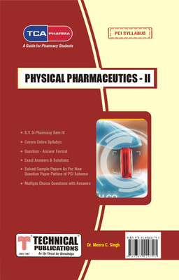 Physical Pharmaceutics II for B. PHARMACY PCI 17 (IV - BP403T) TCA PHARMA(Paperback, Dr. Meera C. Singh)
