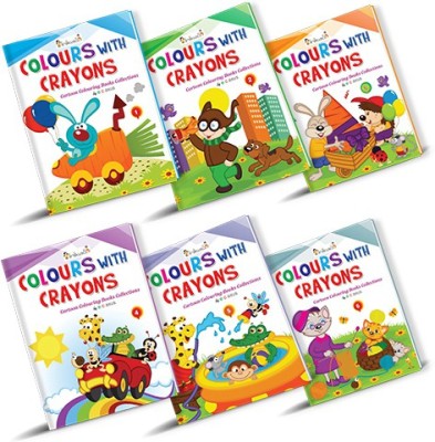 Cartoon Colouring Books Collections Set of 6  - Crayon Colouring(English, India, InIkao)