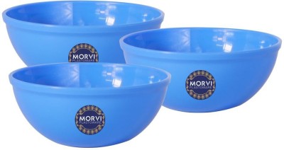 Morvi Wonder Plastic Prime Sigma 1000 Microwave Bowl Set, 3 Pc Mixing Bowl 650 ml, Blue Color, Made In India Plastic Mixing Bowl(Blue, Pack of 3)
