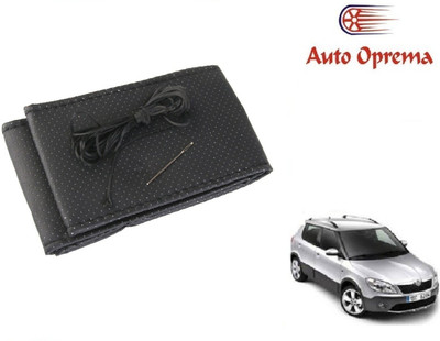 Auto Oprema Steering Cover For Skoda Universal For Car(Black, Leather)