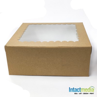 Intact Media Cake Box Craft Paper Bakery Product Packaging Box(Pack of 5 Brown)