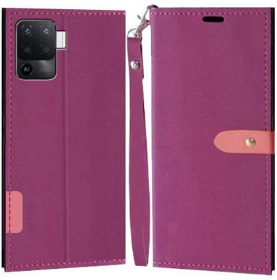 YAYAVAR Flip Cover for OPPO F19 Pro(Pink, Grip Case, Pack of: 1)