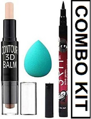 GFSU Washable Blander & 2in1 Concealer Stick With Sketch Eye Liner(3 Items in the set)