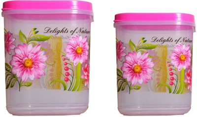 VEERA FASHION Plastic Grocery Container  - 8 L(Pack of 2, Pink)