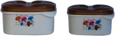 VEERA FASHION Plastic Grocery Container  - 2000 ml(Pack of 2, Brown)