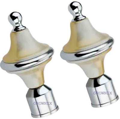 GROWNIX Gold, Silver Rod Rail Bracket Metal(Pack of 2)