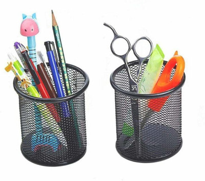 CreatMii 1 Compartments Metal Pen Stand(Black)