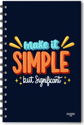 ESCAPER Make it Simple But Significant Designer Diary (Ruled - A5 Size - 8.5 x 5.5 inches) A5 Diary Ruled 160 Pages(Multicolor)