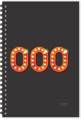 ESCAPER Number 000 - Numeric Diary (Ruled - A5 Size - 8.5 x 5.5 inches), Lucky Number Diary, Numbers Diary A5 Diary Ruled 160 Pages(Black)