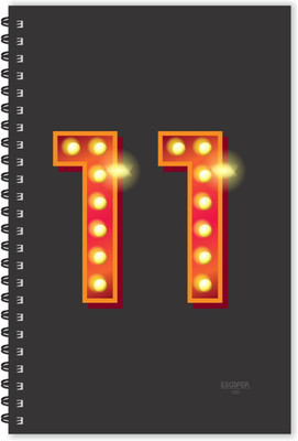 ESCAPER Number 11 - Numeric Diary (Ruled - A5 Size - 8.5 x 5.5 inches), Lucky Number Diary, Spiritual Diary A5 Diary Ruled 160 Pages(Black)
