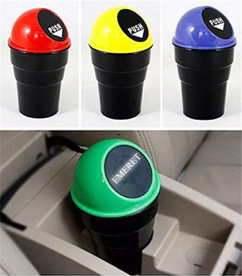 Zomex Premium Universal Mini Car Trash Bin Bag Car Holder Dustbin - Multicolor Plastic Dustbin(Black)