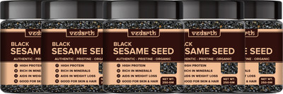 Vedarth Pack of 5 Organic Black Sesame / Kale Till Seed Healthy Super Food Black Sesame Seeds(5 x 250)