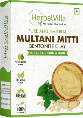 herbalvilla Pure & Natural Herbal Multani Mitti (Bentonite clay ) Face Pack Powder for Glowing Dry Skin(200 g)