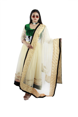 DRESSED UP DIVAS Flared/A-line Gown(Beige)