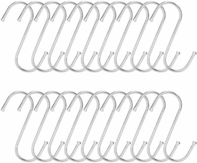 upalabdh 20 PCs S Type Steel Hook Prong Sling Dog Hook Cloth Hanger Hook Kitchen Utensils Hanging Hanger Hook Garden Tool Set Hook Hook 20(Pack of 20)