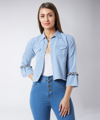 Miss Chase 3/4th Sleeve Solid Women Denim Jacket