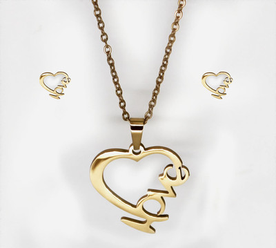 vien creation Stainless Steel Gold-plated Gold Jewellery Set(Pack of 1)