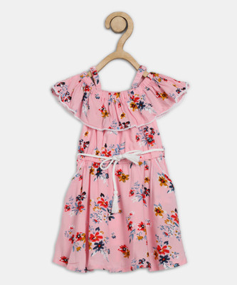 GINI JONY Baby Girls MidiKnee Length Casual DressPink Fashion Sleeve