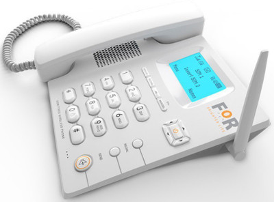 FOR GSM DUAL SIM F1+FIX WIRELESS PHONE Corded & Cordless Landline Phone with Answering Machine(White)