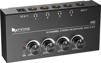 Fifine N6 160 W 4 Channel Stereo Headphone AV Control Amplifier Black(Black) deal from flipkart Fifine N6 160 W 4 Channel Stereo Headphone AV Control Amplifier Black(Black) deal from flipkart
