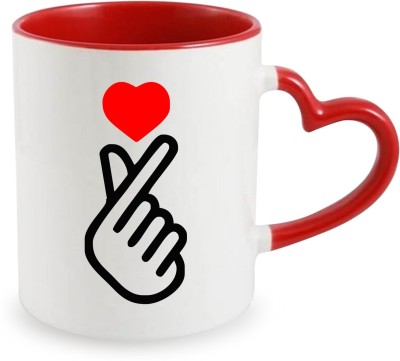 ADI Creations Red Love Clipart love symbol Happy Friendship Day Designer Coffe Ceramic Coffee Mug(320 ml)