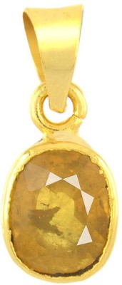 Oneshivagems 5.25 Ratti Natural Certified Yellow Sapphire Gold-plated Sapphire Stone Pendant