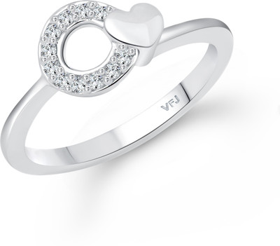 VIGHNAHARTA Alloy Cubic Zirconia, Diamond Rhodium Plated Ring