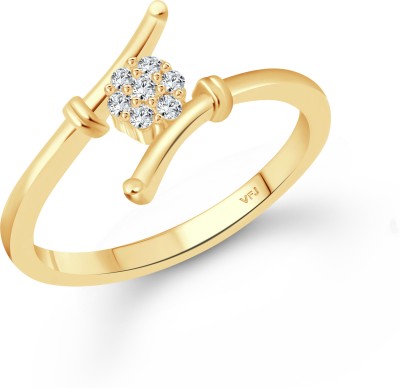 VIGHNAHARTA Alloy Cubic Zirconia Gold Plated Ring