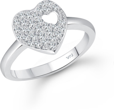 VIGHNAHARTA Alloy Cubic Zirconia Rhodium Plated Ring