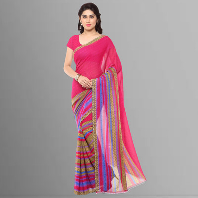 kashvi sarees Printed Daily Wear Georgette Saree(Pink)