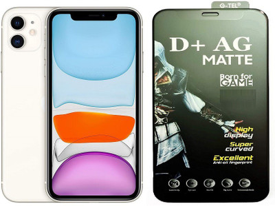 ELEF Edge To Edge Tempered Glass for Apple iPhone 11 AG Gaming Matte Black Border Full Screen Covrage 9H Hardness(Pack of 1)