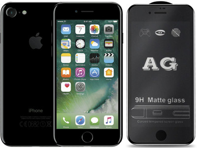 ELEF Edge To Edge Tempered Glass for Apple iPhone 8 AG Gaming Matte Black Border Full Screen Covrage 9H Hardness(Pack of 1)