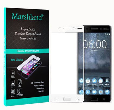 MARSHLAND Edge To Edge Tempered Glass for Nokia 6, 9H Hardness Screen Protector Anti Scratch Bubble Free, white(Pack of 1)