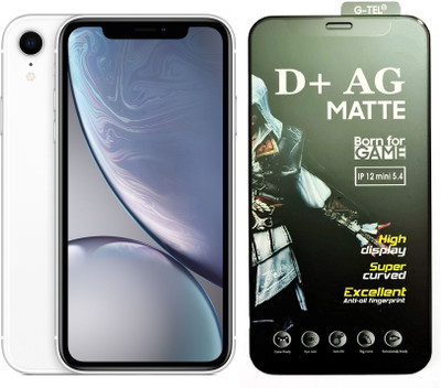 ELEF Edge To Edge Tempered Glass for Apple iPhone XR AG Gaming Matte Black Border Full Screen Covrage 9H Hardness(Pack of 1)