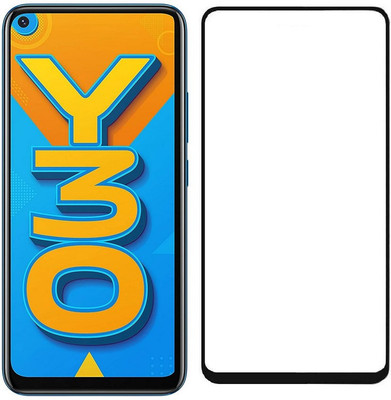 Express Buy Edge To Edge Tempered Glass for VIVO Y30 | 11D Premium Quality Full Glue 9H Hardness Anti Scratch Full Edge(Pack of 1)