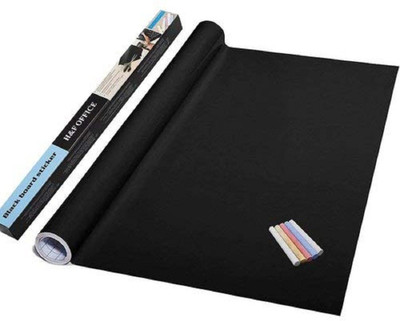 JENY 200 cm Black Board Wall Sticker Removable Decal Chalkboard with 5 Free Chalks for Home School Office College Room Kitchen (45x200cm) Self Adhesive Sticker(Pack of 1)