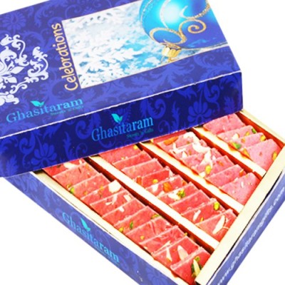 Ghasitaram Gifts Diwali Sweets - Sugarfree Strawberry Katli Box(800 g)