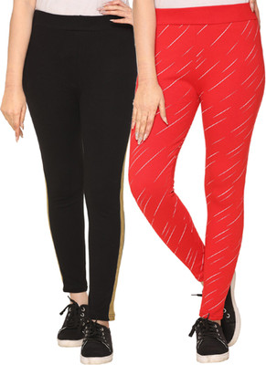 SHAUN Printed Women Black, Red Track Pants