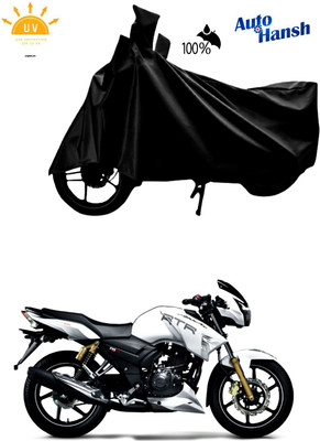 AutoHansh Waterproof Two Wheeler Cover for TVS(Apache RTR 160, Black)