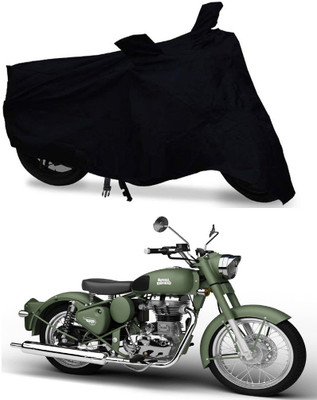 Amozkart Two Wheeler Cover for Royal Enfield(Battle Green, Black)